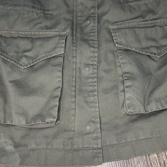 Woman’s Olive Green Moto utility Jacket with Tribal Pattern size small - Picture 4 of 9